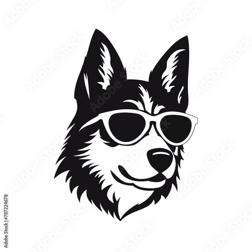 Husky dog silhouette vector 