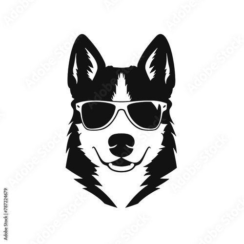 Husky dog silhouette vector  