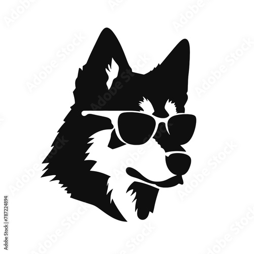 Husky dog silhouette vector  