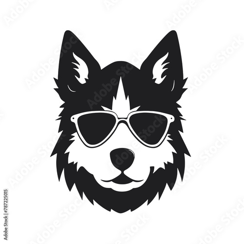 Husky dog silhouette vector  