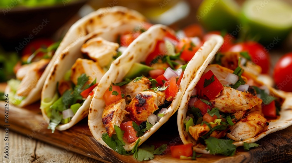 Chicken tacos close up Chicken tacos close up