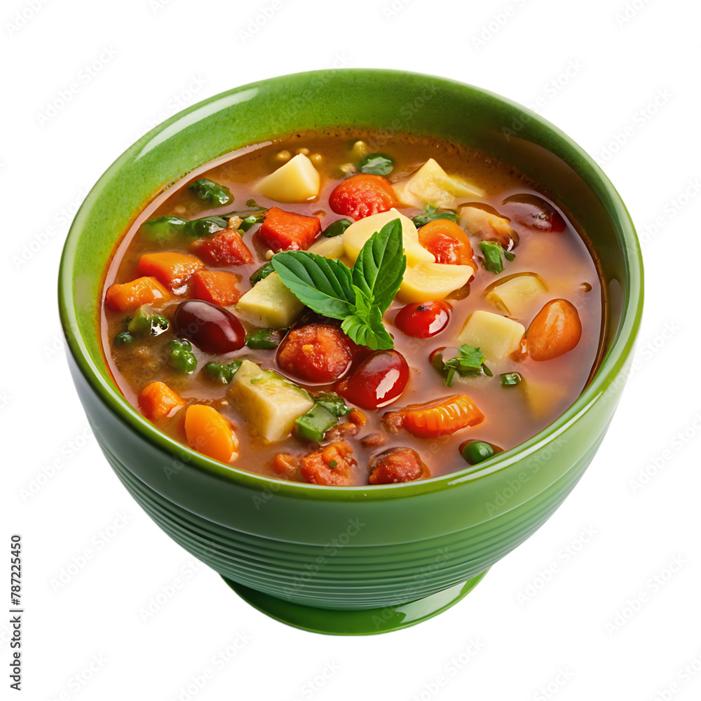 Psd picture bowl of gazpacho with tomatoes and basil on a transparent background Psd picture bowl of gazpacho with tomatoes and basil on a transparent background