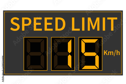 Speed limit sign 15 km/h icon vector illustration