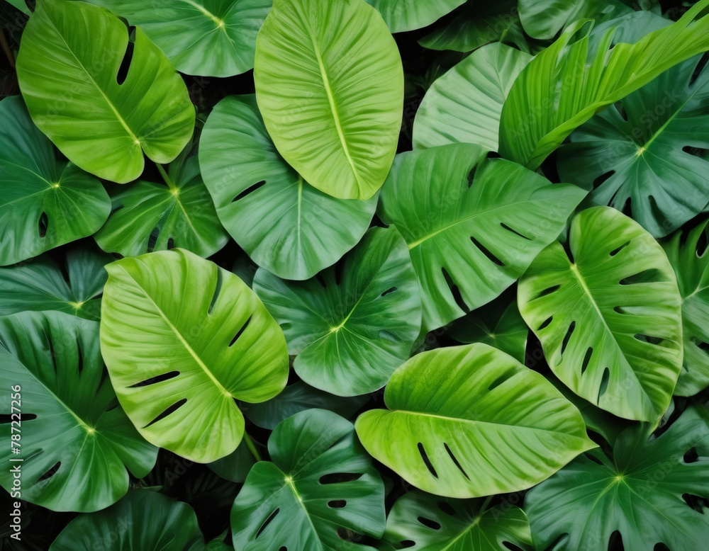 Large tropical leaves close up Large tropical leaves close up