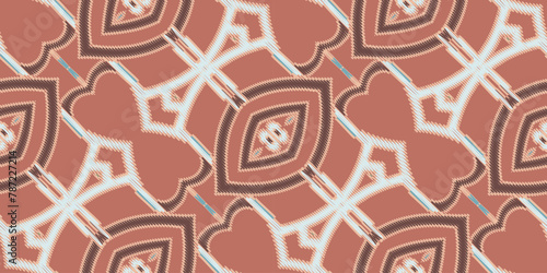 Fabric ethnic tribal pattern art. Ethnic ikat seamless pattern. American and Mexican style. Design for background, wallpaper, illustration, fabric, clothing, carpet, textile, batik, embroidery.