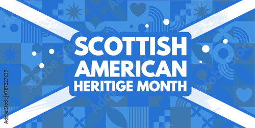 Scottish American Heritage Month background, banner, illustration