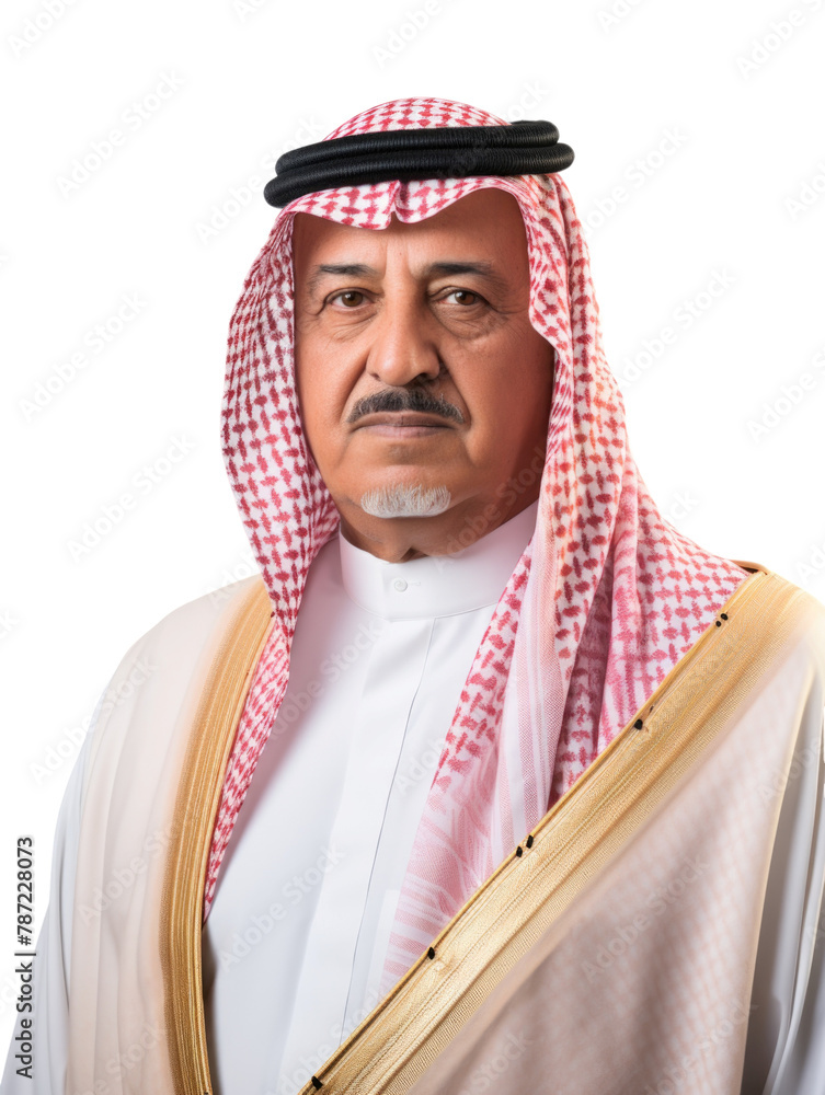Obraz premium Little fat Arab man smile and happy emotion transparent background