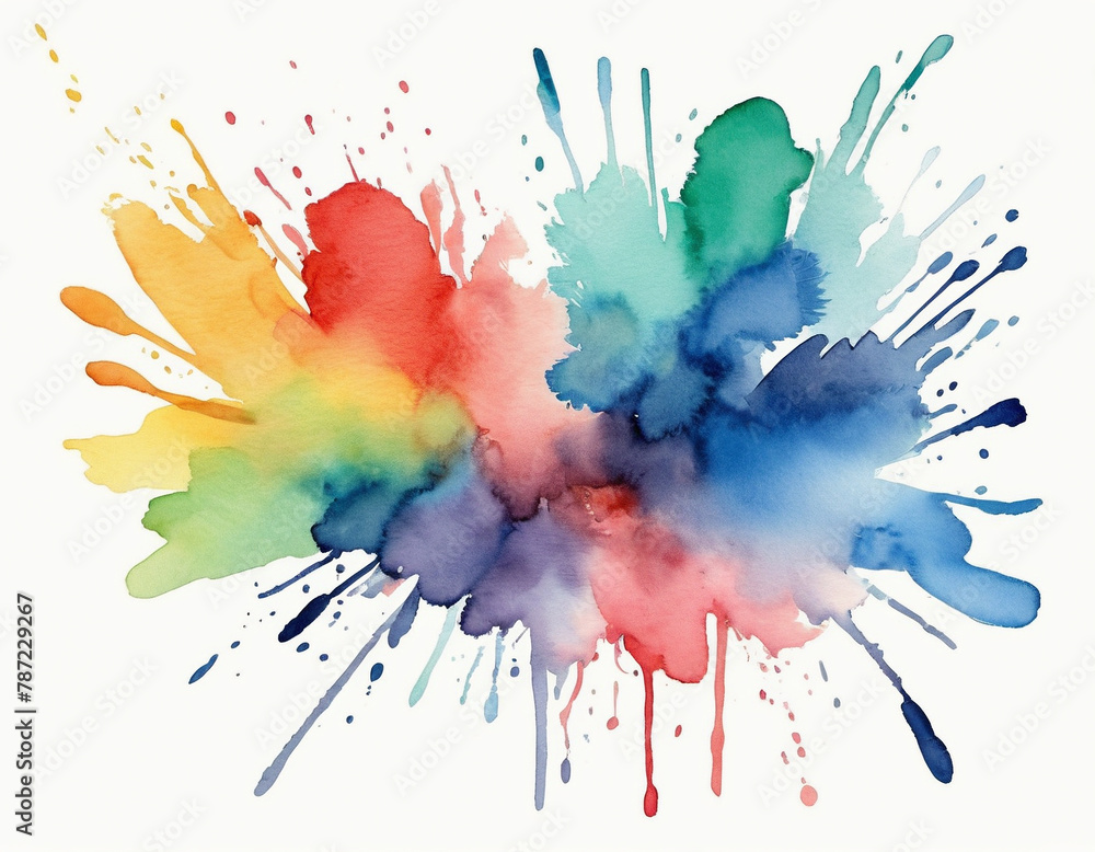 Fototapeta premium Watercolor paint splashes and stains