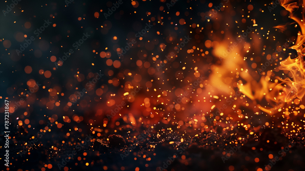 Fototapeta premium 火の粉、火花の背景