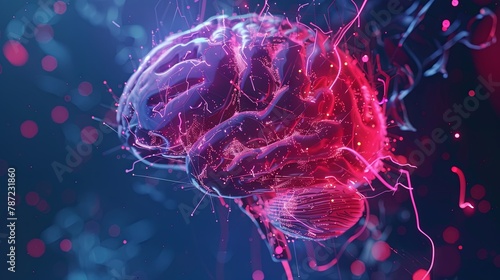 Digital human brain. Futuristic brain design