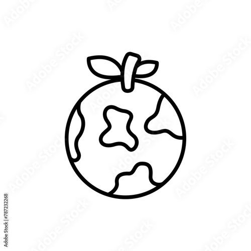 Rotten orange outline icons, minimalist vector illustration ,simple transparent graphic element .Isolated on white background