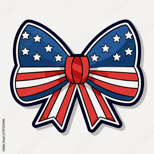 beautiful  patriotic bow tie features the stars and stripes of the American flag