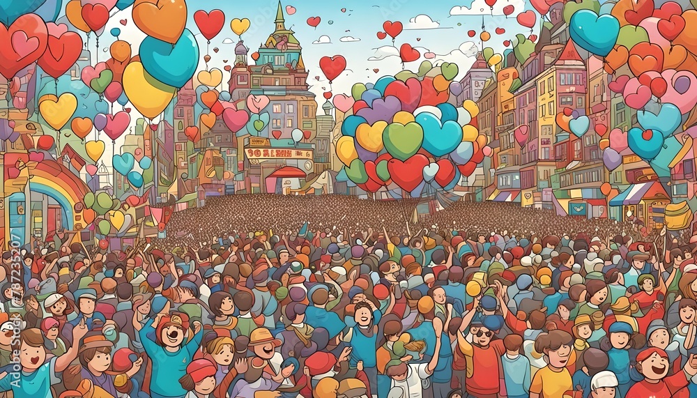 Love Parade Pride Month Illustration Background
