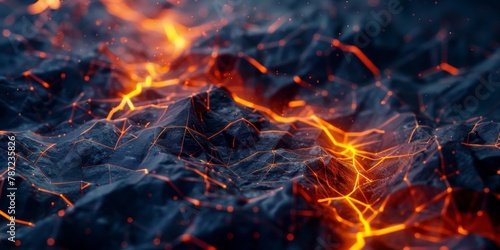 Magma  Lava  Abstract  Geometric  Crystals  Glow  Heat  Fractal  Energy  Fiery  Illuminated