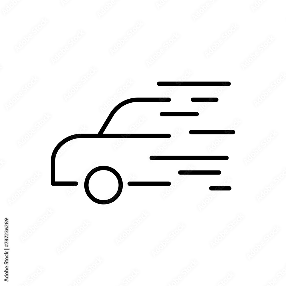 Fast car outline icons, minimalist vector illustration ,simple transparent graphic element .Isolated on white background