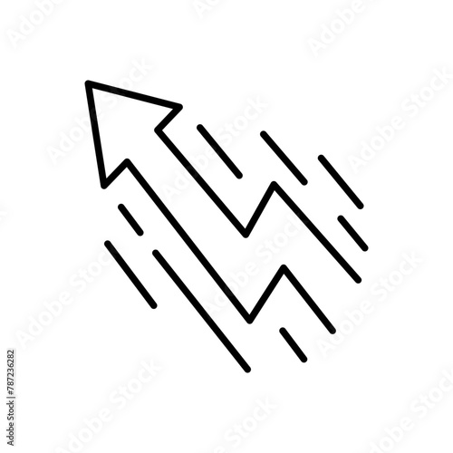 Fast arrow outline icons, minimalist vector illustration ,simple transparent graphic element .Isolated on white background
