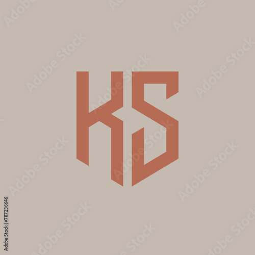KS. Monogram of Two letters K and S. Luxury, simple, minimal and elegant KS logo design. Vector illustration template.