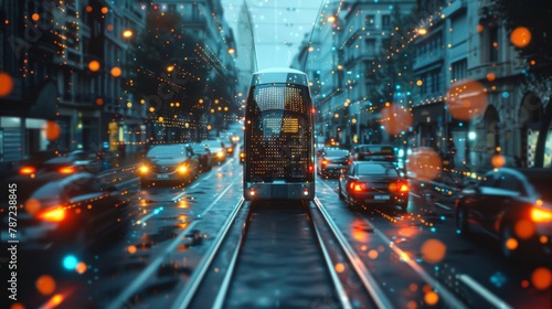 A vision of urban transportation evolution with self-driving buses and coordinated traffic systems for safer and more efficient travel © basketman23