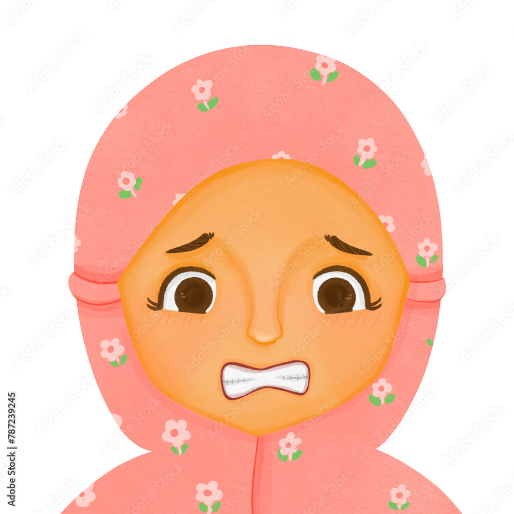 Girl with scared face expression Girl with scared face expression