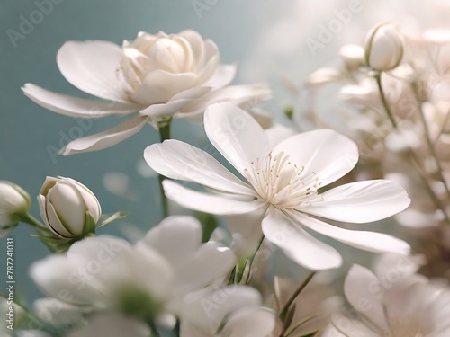 white spring flower background. perfect for adding a touch of natural beauty to any design project. generative ai