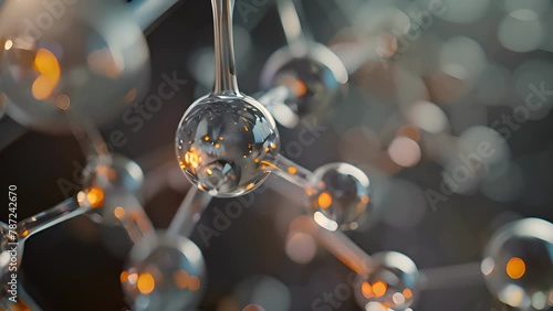 molecule or atom, Abstract structure for Science or medical background, 3d illustration, science, atom, abstract, chemistry, structure, blue, chemical, 
 photo