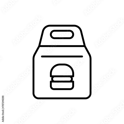Food bag outline icons, minimalist vector illustration ,simple transparent graphic element .Isolated on white background
