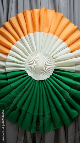 A colorful fan in the hues of the Irish flag  showcasing national pride