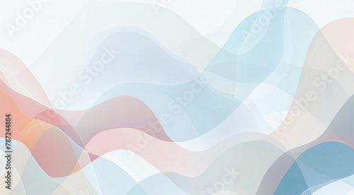 Abstract pastel background illustration. Creative futuristic curve wave digital painting, minimal fashionable. For print, poster, cover, wallpaper, presentation, banner