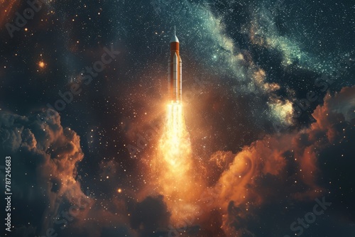 Rocket launch into space photo
