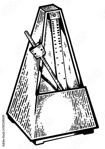 black and white metronome, musical instrument clip art preview