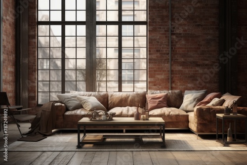 Modern industrial living room interior design © Adobe Contributor