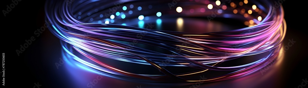 Luminous Fiber Optic Cables Representing the Interconnected Quantum Computing Network System of Global Intelligence and Data Transfer Luminous Fiber Optic Cables Representing the Interconnected Quantum Computing Network System of Global Intelligence and Data Transfer