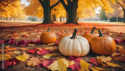 Autumn Thanksgiving Colorful Setting Background