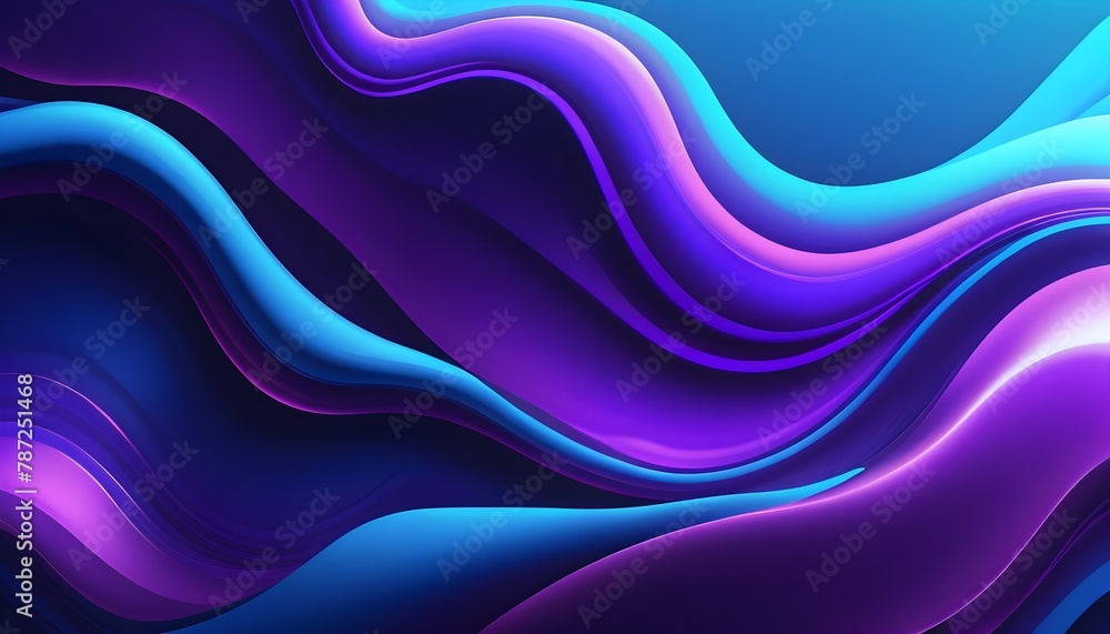 Abstract blue and purple liquid wavy shapes futuristic banner. Glowing retro waves background Abstract blue and purple liquid wavy shapes futuristic banner. Glowing retro waves background