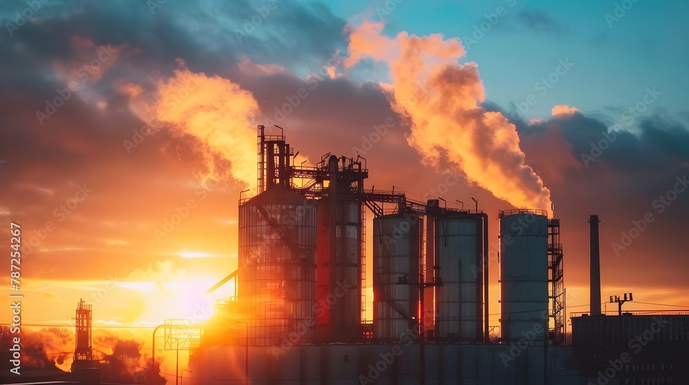 Diesel Refinery at Sunset: A Symphony of Energy Production