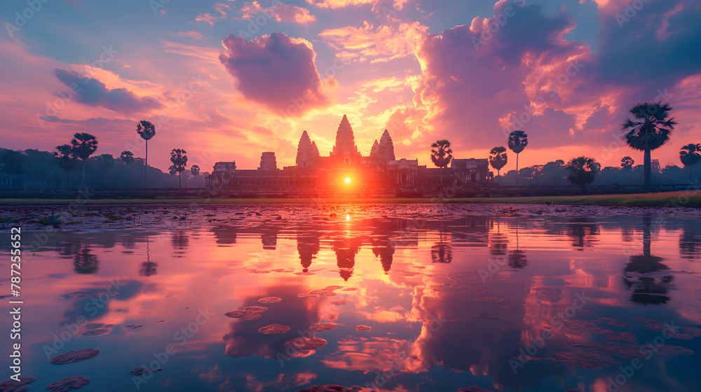 Fototapeta premium Angkor Wat Temple at sunrise, Siem Reap, Cambodia
