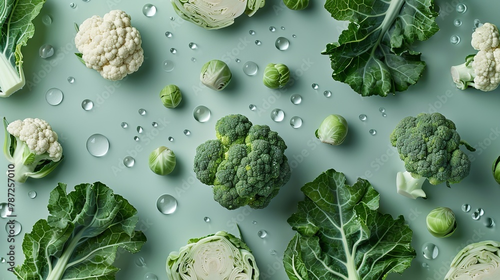Realistic pattern photography of cruciferous vegetables (broccoli