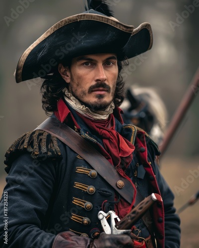a man in a pirate garment