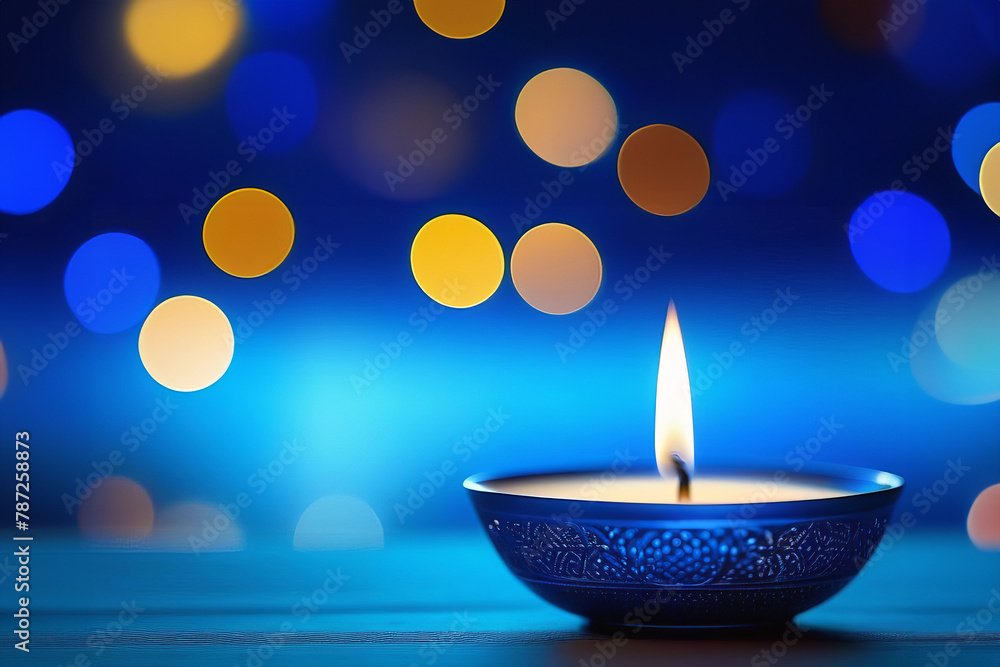 Vesak holiday background candle on golden blue bokeh background. Vesak Day backdrop Vesak holiday background candle on golden blue bokeh background. Vesak Day backdrop