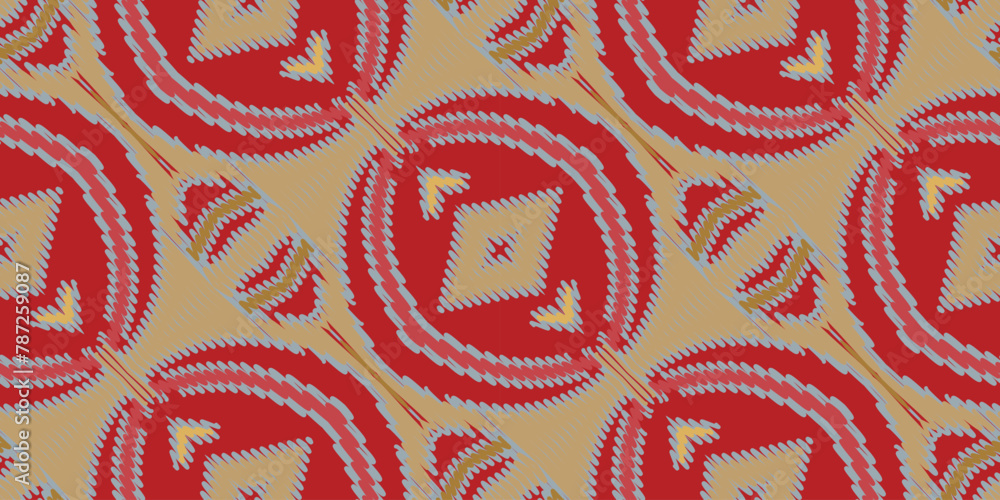 Naklejka premium Ethnic oriental ikat seamless pattern traditional. Fabric Indian style. Design for background, wallpaper, vector illustration, fabric, clothing, carpet, textile, batik, embroidery.