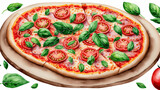 pizza with vegetables, Tasty Pepperoni Pizza
