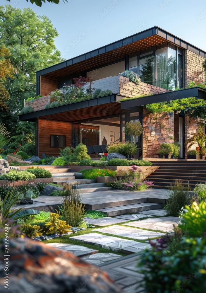 Modern House Exterior Design with Landscaping
