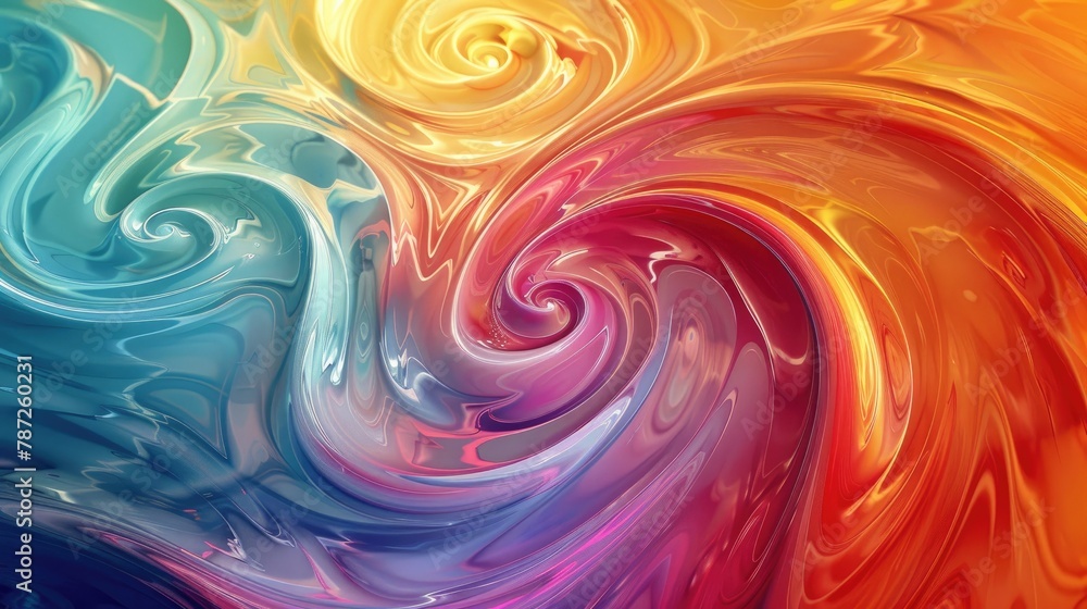 Vibrant colorful abstract background with swirling flow Created digitally in a fantasy art style for decorative inspiration Vibrant colorful abstract background with swirling flow Created digitally in a fantasy art style for decorative inspiration