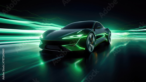 Futuristic EV Concept: Captivating Motion Illumination © Andrii 