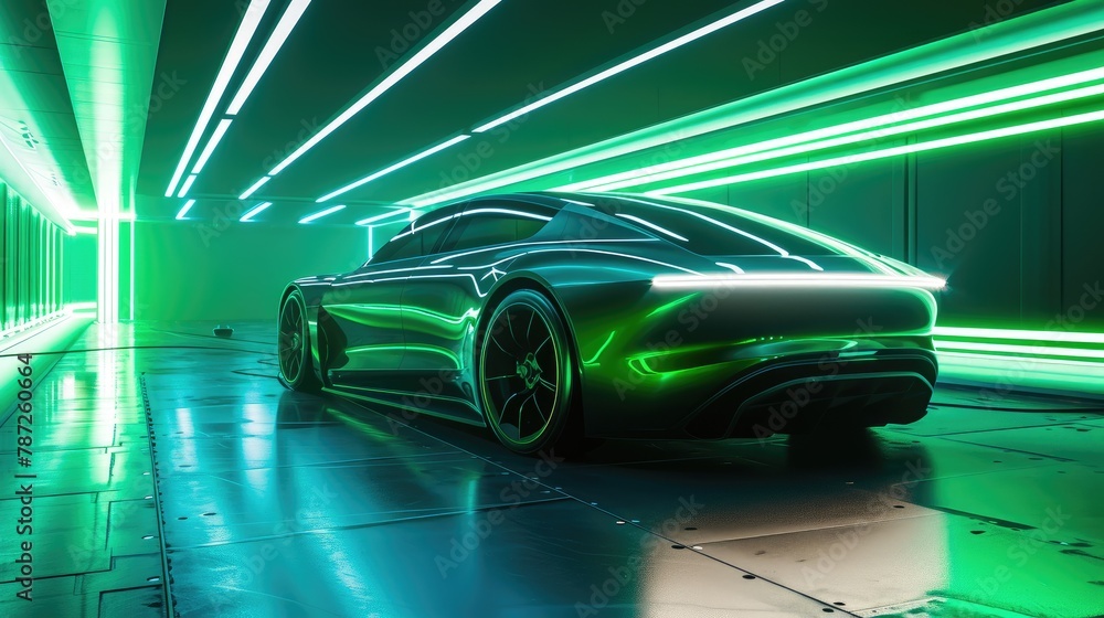 Obraz premium Electrifying Motion: Futuristic Car Lighting