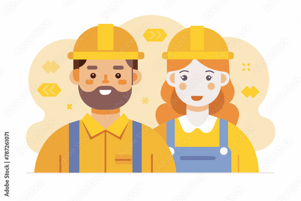 Young Construction workers web page vector illustration for workers day, cartoon construction team Young Construction workers web page vector illustration for workers day, cartoon construction team