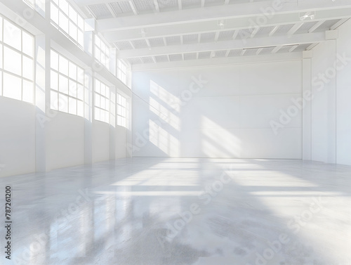 Interior of empty warehouse of modern storehouse