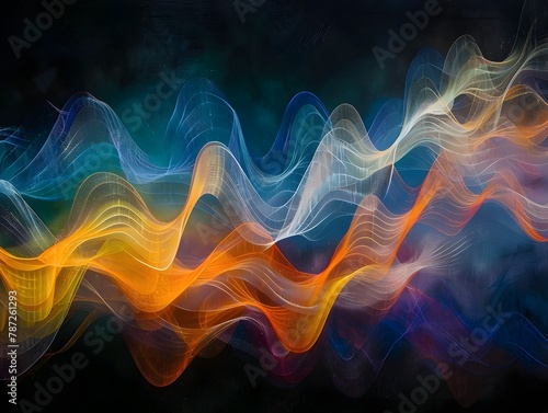 Ethereal Visualization of Bacterial Sound Wave Dynamics in Abstract Expressionism