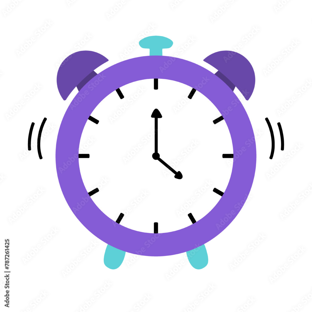 purple ringing alarm clock isolated on white and transparent background. concept of time, watch, timer, alarm, hour, minute, deadline, timeup, ringing, rang, wake up vector illustration purple ringing alarm clock isolated on white and transparent background. concept of time, watch, timer, alarm, hour, minute, deadline, timeup, ringing, rang, wake up vector illustration