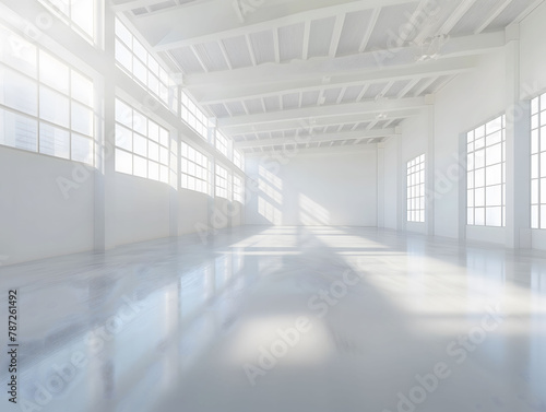 Interior of empty warehouse of modern storehouse